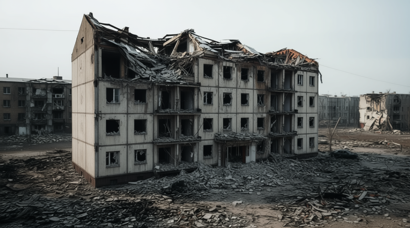 Восстановление зданий пострадавших в ходе боевых действий