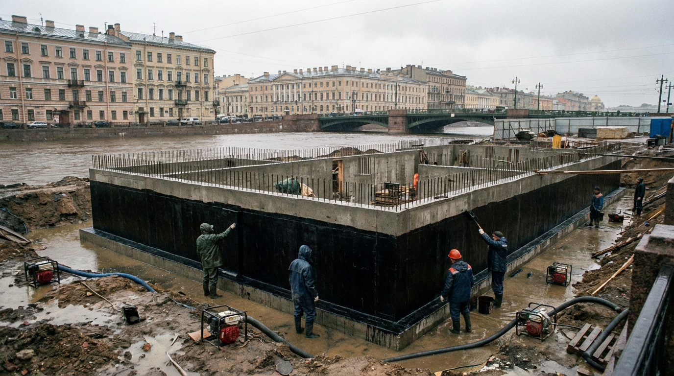 Гидроизоляция фундамента в спб